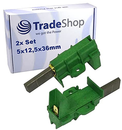 Trade-Shop 2x Motorkohlen Kohlebürsten 5x12,5x36mm mit Halter für Waschmaschinen ersetzt Beko Arcelik 371202407 L24MF7 371202405 Candy Hoover 49028930