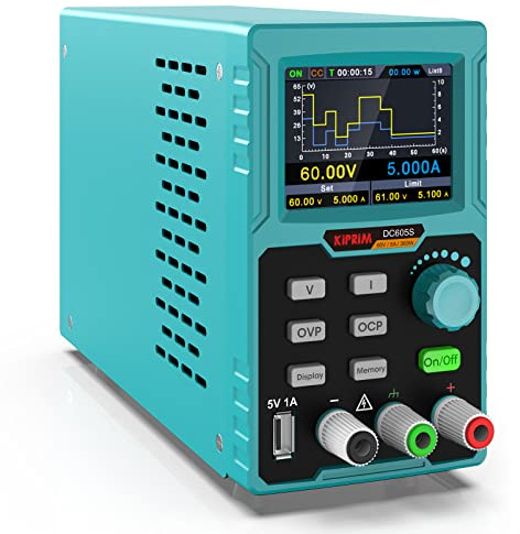 Kiprim DC605S Programmierbares DC-Labornetzteil 0–60 V / 0–5 A | Einstellbereich 0–60 V / 0–5 A, 4-Stellige LED-Anzeige, Überlast- und Kurzschlussfest
