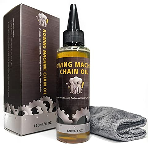 TreadLife Fitness Concept 2 Rowing Machine Chain Oil + Microfiber Cloth | Lubricates and Protects Rower from Rust & Dirt | Compatible with All Chain-Drive Rowers, Including Concept 2 Models A B C D E
