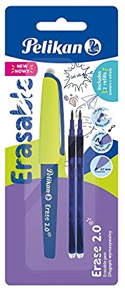Pelikan® Löschstift 2.0 zum Schreiben von Kalligraphie | Schnell trocknend Dauerhaft Robust | Dünn | Für Schule Büro für Studium | Komfortables und glattes Schreiben | Blau