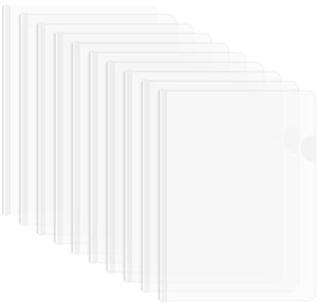 A4 Report Covers with Sliding Bar, 10 PCS Clear Report Cover, Plastic File Covers, Presentation File Folders Cover, Slide Binder and Cover for File Doucument Organizer.40 Sheet Capacity (White)