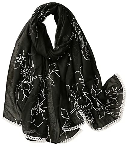 FAIRYGATE Schals & Tücher für Damen Leichter Weicher Modeschal Hals Fester Wickelschal Tuch mit Quasten 5022