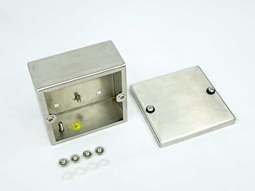 TEMPA PANO Junction Box IP 55 Waterproof – Stainless Steel Weatherproof Electrical Box (100 x 100 x 60) mm – Electrical Project Box for Outdoor & Indoor Use – Dustproof Cable Connectors Box