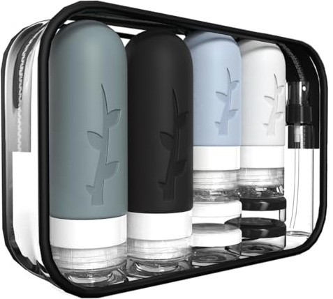 18pack Travel Bottles for Toiletries,TSA Approved Silicone Travel Containers for Toiletries,Leak Proof Refillable Liqus Shampoo And Conditioner travel Essentials toiletry Bottles