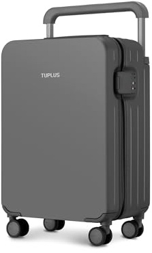 TUPLUS Koffer Trolley ABS Rollkoffer mit 4 Rollen Reisekoffer Handgepäck Hartschalenkoffer mit TSA Schloss, Impression Serie,76.5 x 45.5X 34.5 cm/ 97L,Grau