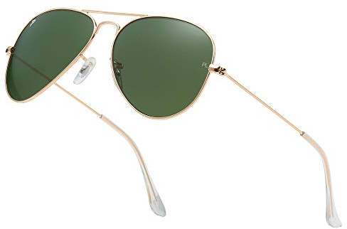 ADEWU Luxus Sonnenbrille Herren Pilotenbrille Polarisiert Retro Brille Glas UV400 Fahrerbrille