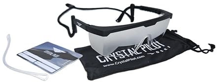 Crystal Pilot IFR Certified Fog goggles with adjustable strap and Bag Tag with Light Gun Signals
