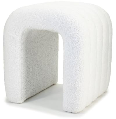 Giga Meubel Pouf Sera | Beige | Bouclé | 41x38x45 cm | Japandi