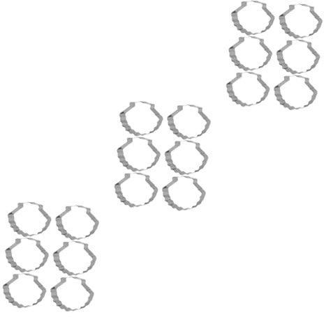 Cabilock Juego De 3 Cortadores De Galletas Con Forma De Concha Moldes De Acero Inoxidable No Desmoldables Para Repostería Casera 6 Piezas X 3