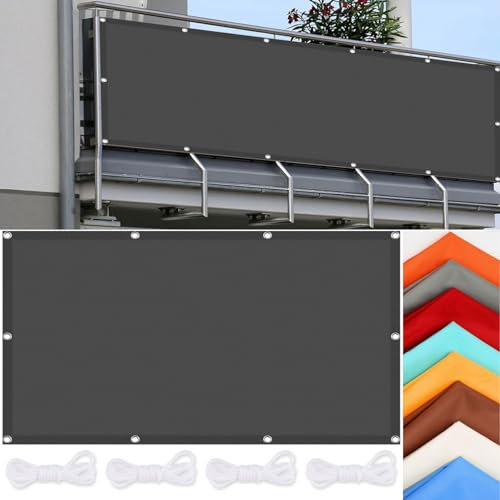 Sonnensegel inkl Befestigungsseile 160 x 500 cm Rechteckig Sonnendach Beschattung UV Schutz Wetterfest mit Ösen für Garten Terrasse Outdoor Camping, Dunkelgrau