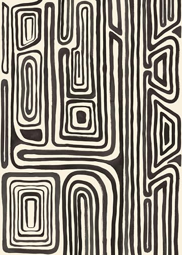 Rasch Onzself 557893 Papier peint photo non tissé avec motif style africain en noir et blanc, 2,80 m x 2,00 m (L x l)