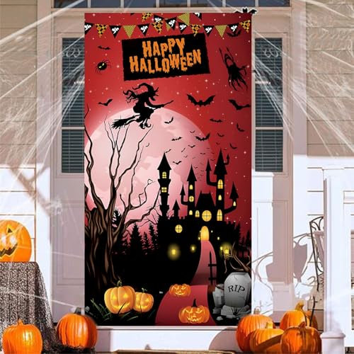 Striscione per Decorazioni Porte Halloween, Porta Striscione per Feste a Tema Halloween