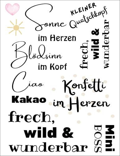 Bügelbilder Set für Textilien DIN A4 Kinder Mädchen Jungen Dino Einhorn Waldtiere Aufbügelbild zum aufbügeln verschiedene Designs Aufbügler Transferbilder (16 - Statements 1)