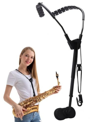 HiyyFloy Saxophon-Schultergurt Für Erwachsene Und Kinder, Bequemer Saxophon-halsgurthaken, Aluminium-Metall-saxophonhalter Für Saxophon, Altsaxophon