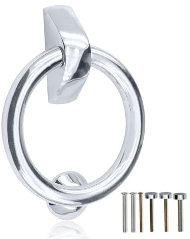 Bwintech 1 Pcs Satin Nickel Ring Desgin Classic Heavy Duty Door Knocker for Front Door