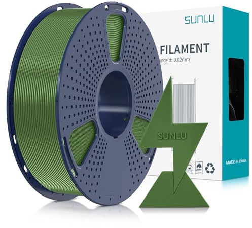 SUNLU Hyper PLA Filament 1,75 mm, High Speed PLA, 1KG PLA Olivgrün | Rapid PLA 3D Drucker Filament, Maßgenauigkeit±0.02mm, Gleichmäßige Filament-Wicklung, Kompatibel mit den meisten 3D-Druckern