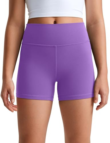 CRZ YOGA Chicas Butterluxe Shorts Deportivos de Motociclista Niños Adolescente Salón Activo Bailar Yoga Correr Lilas Reales S
