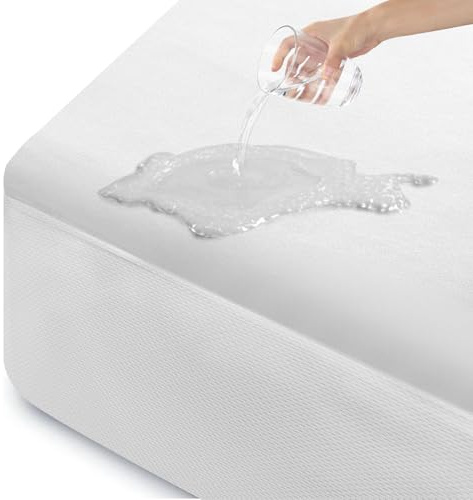 ohano Wasserdichter Matratzenschoner 120x200cm,Feinem Flanell Mikrofaser Spannbettlaken,Inkontinenzauflage, Nässeschutz Bettlaken,Spannbetttücher Wasserdicht und Atmungsaktive Matratzenbezug,Weiß