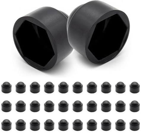 M10 schwarze Kunststoff-Bolzenabdeckungen, 30 Stück, Sechskant-Mutternabdeckungen