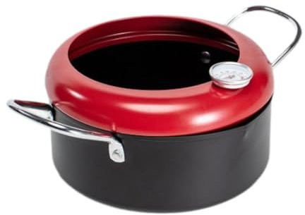 MagiDeal Olla freidora antiadherente portátil para freír pollo, olla para sopa, aros de cebolla, aros de calamar y patatas fritas