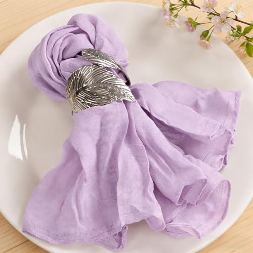 MLMC Seihtuch-Servietten, 53,3 x 53,3 cm, Boho, wiederverwendbar, Lavendel, für Hochzeit, Brautparty, Babyparty, Geburtstag, Events, Tischdekoration, 40 Stück