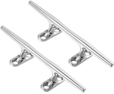 Hihaha 2pcs 6 Inch Stainless Steel Flagpole Cleat Hook Boat Deck Rope Cleat Durable Material