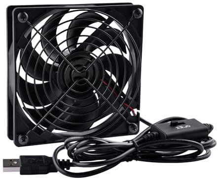 GeeekPi Ventilador USB de PC de 120 mm de 5 V con interruptor de velocidad L/M/H de 3 grados, ventilador de refrigeración portátil de alto flujo de aire, ventilador USB para computadora