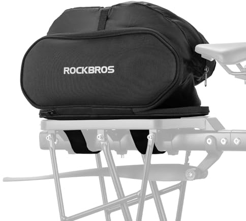 ROCKBROS Bike Bag Expandable Pannier Rack Bag up to 5l, With Sponge Can Be Used as Bicycle Saddle, Multifunctional Compatible with Bicycle Rear Carrier Rear Seat Bag