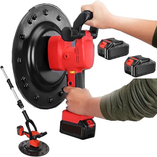 Máquina pulidora eléctrica para alisar paredes con paleta de concreto multifuncional de 1680W, llana de mortero de cemento de concreto ajustable de 6 velocidades, bajo nivel de ruido,22500mAh-2Battery