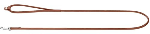 HUNTER Soho Round Mini Hundeführleine | Rindsleder, mit Handschlaufe, für kleine Hunde & Welpen, Made in Germany, Farbe: Cognac, Größe: 6/140