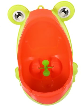 JUMPLAWN Urinario de Entrenamiento Infantil Forma de Rana para Niños Pequeños, Montaje en Pared, Color Naranja, Capacidad Moderada, Desmontable, Baño y Aprendizaje, Adecuado para Bebés