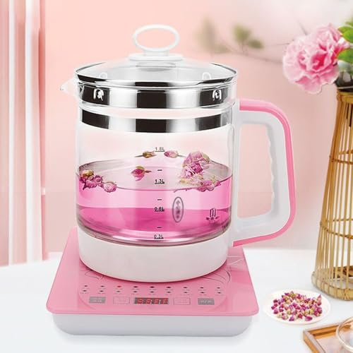 Bollitore elettrico per acqua calda da 1,8 l, pentola in vetro borosilicato ad alta temperatura, prenotazione 24 ore/temporizzazione 12 ore, controllo intelligente della temperatura a 8 segmenti con p