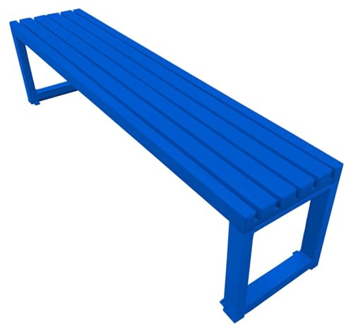 Generisch 2-Sitzer Gartenbank Wetterfest Parkbank Gartenmöbel Ohne Lehne Balkonbank Metallbank Terrassenbank 100/120/150/180cm Sitzbank Für Veranda Camping Rasen(Blau,100cm)