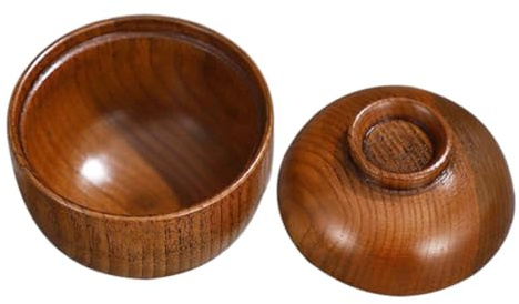 DECORNIJIA Cuenco Japonés con Tapa de Madera para Sopa y Aperitivos
