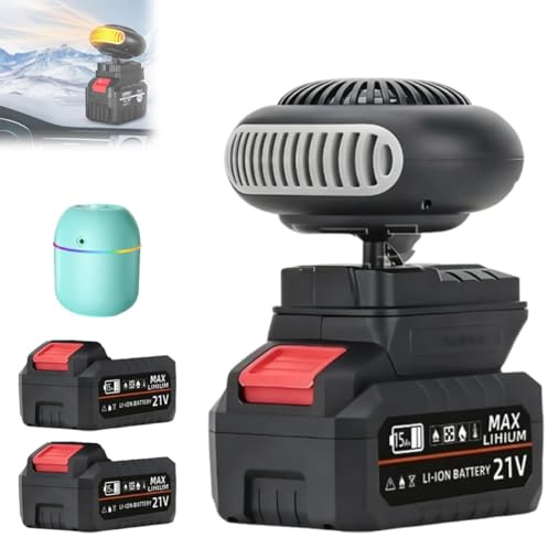 Riscaldatore a Batteria, Sbrinatore Elettrico Portatile per Finestre a Batteria con Design Anti-ribaltamento, Sbrinatore per Auto Ricaricabile per Interni/tende da Campeggio, Calore Silenzioso