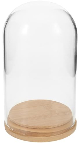 VANZACK Vitrine en Verre Transparent Micro-Paysage 70X120 MM avec Base en Bambou Scellée Terrarium Hydroponique pour Plantes Aquatiques et Décoration de Bureau Pot pour Nénuphar Cloche