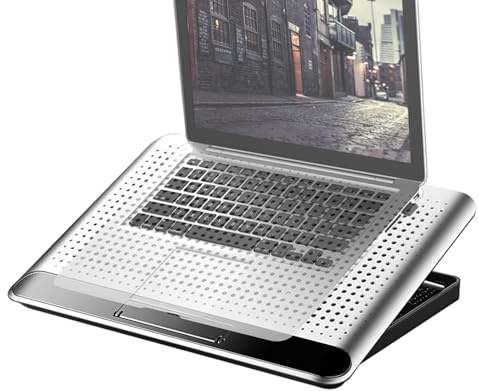 Yongmcxhhj Base Raffreddante per Laptop - Alzatina Regolabile e Silenziosa - Supporto Per Laptop In Lega Di Alluminio Silenzioso Con Ventola | Per Tastiera, Telefono, Tablet, Libro, Casa, Ufficio E