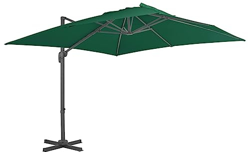Ampelschirm mit pulverbeschichtetem Aluminium-Mast 300x300 cm Grün, UV-Schutz für Garten & Terrasse, Outdoor-Sonnenschutz, spendet Schatten, hohe Stabilität