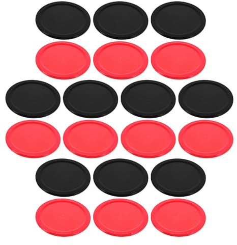 Veemoon Discos de Hockey de Aire 64 Mm para Mesa de Hockey Repuestos 20 Piezas 10 Negros 10 Rojos Accesorios Compatibles para Entrenamiento y Juego en Mesa de Air