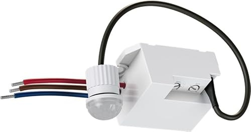 goobay Mini Detector de Movimiento para Interior Empotrado, 360°, pequeño Sensor de Montaje para Techo y Pared, LED Adecuado hasta 400 W, Interruptor de luz, Alcance de 8 m, Blanco - 79604