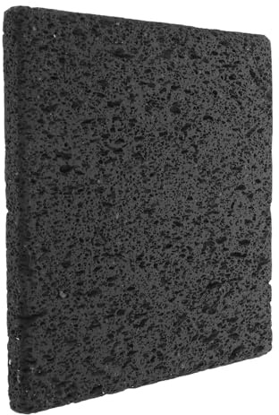 STOBAZA Piedra Volcánica para Barbacoa Coreana Gris Placa de Piedra de 20x20x1.5 Cm para Asar y Cocinar Molde para Hornear de Natural Adecuado para Parrillas y Utensilios de Cocina