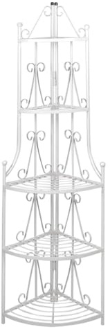 Ziaphsol Escalera para plantas de acero blanco, 5 compartimentos, 160 cm de alto, 36 cm de ancho, estantería esquinera para balcón, terraza, jardín, salón, jardín de invierno y alféizar de ventana con