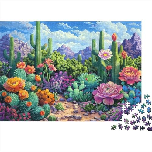 Desert Cactus Garden 1000 Piece Jigsaw Puzzle Paper for Adults Colorful Plant Landscape Relaxing Family Game Focus Gift Home Decor 70x50cm/1000pcs