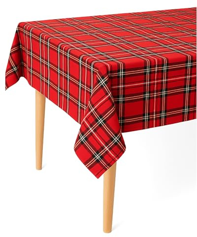 texpot Tischdecke 100 x 100 cm Schottenkaro rot Tartan kariert 100% Polyester