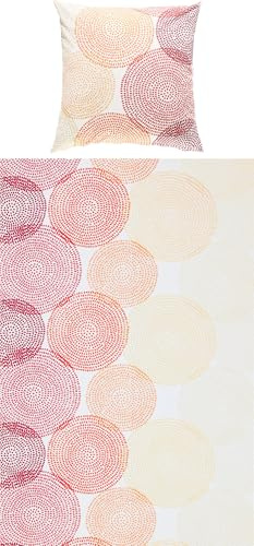 REDBEST Bettwäsche-Set Renforcé Kreise, Bettbezug, Kissenbezug orange-weiß Größe 80x80 cm / 135x200 cm - anschmiegsam, strapazierstark, mit Reißverschluss (weitere Farben, Größen)