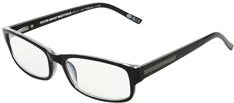 Foster Grant Unisex Adult James Multifocus Glasses Reading, Black/Transparent, 53 Mm US