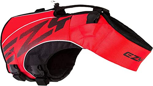 EzyDog Schwimmweste Hund – Premium Schwimmhilfe für kleine, mittlere & große Hunde – DFD X2 Boost Rettungsweste für Pool, Strand & Boot (XL, Rot)