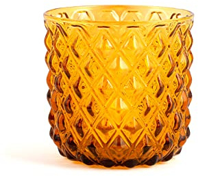 H&H Murano Set 6 Bicchieri, Vetro, Ambra, cl30