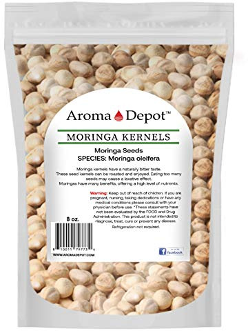 8 oz. Moringa Seeds KERNEL Shelled Clean 100% Natural, Raw Superfood Nutritional, Rich in Vitamins, Edible Seeds, Protein, Minerals, Potassium. (APX 700-800 Kernels)