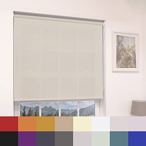 Natural Plain Dim Out Fabric Roller Blind Made To Measure All Fitting Included Easy Fit Child Safe Maximum size of 120cm Width x 160cm Drop